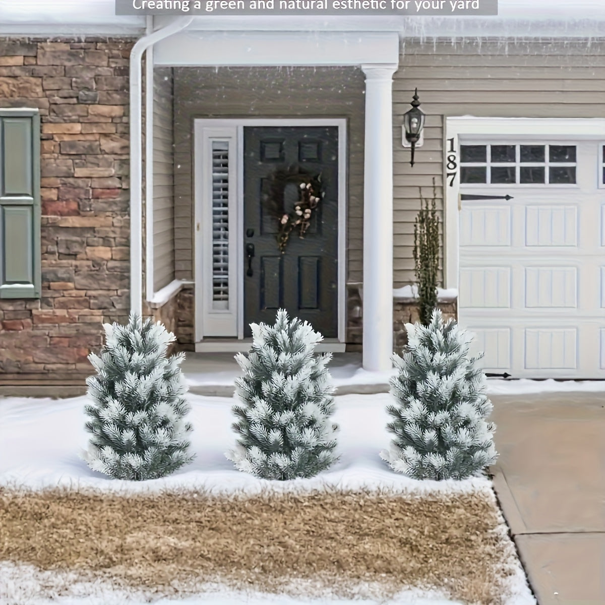 2 Alberi di Natale Artificiali con Base Nera a Spillo - Decorazione Natalizia Realistica per Interni e Esterni