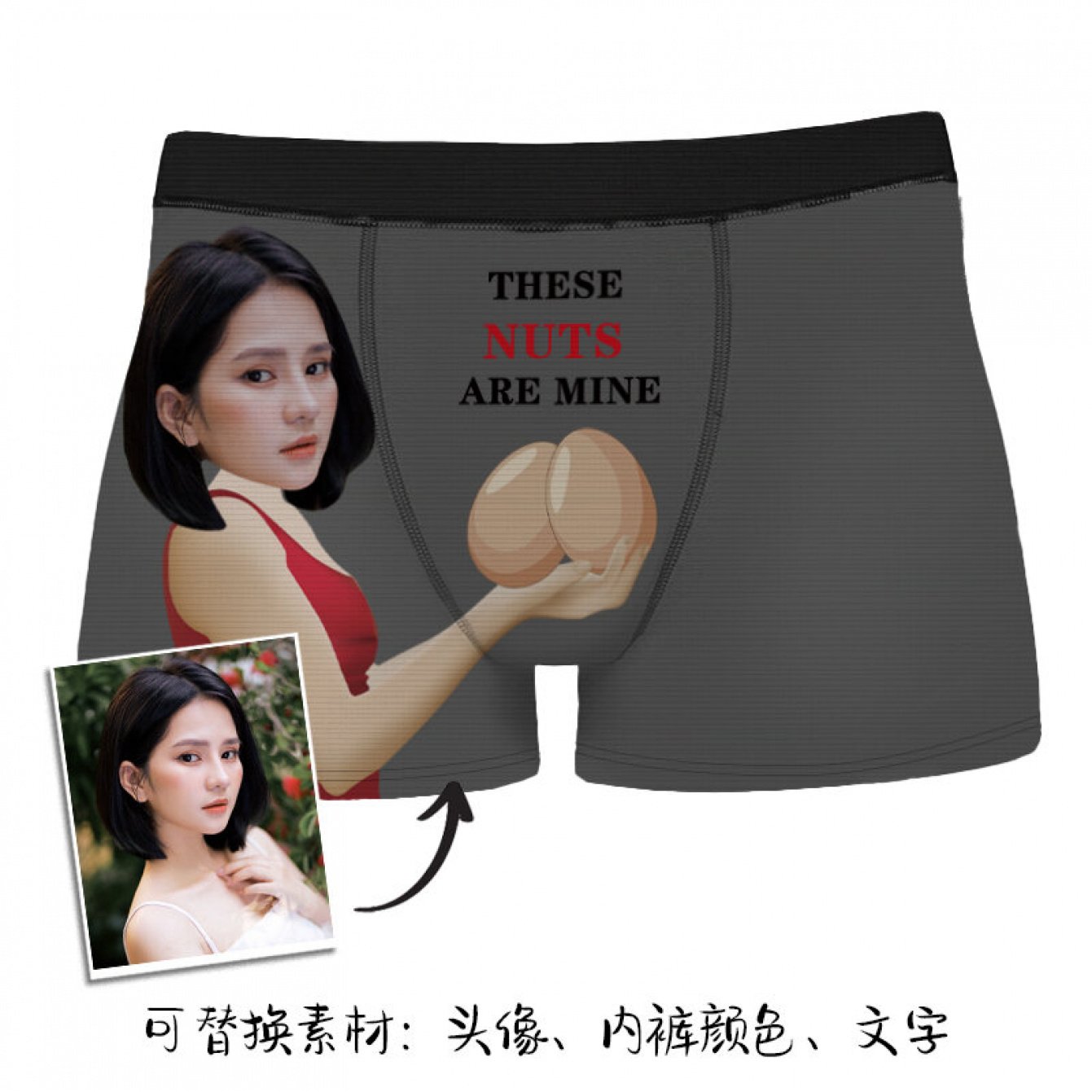 Boxer Uomo Divertenti Personalizzati Foto Idea Regalo Natale