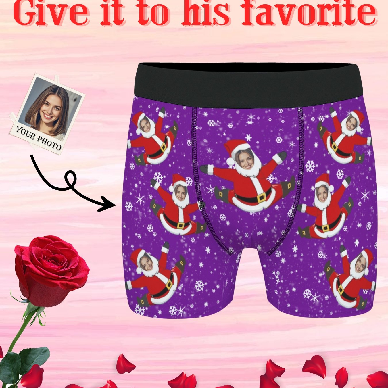 Boxer Personalizzati Uomo con Foto Nome o Testo