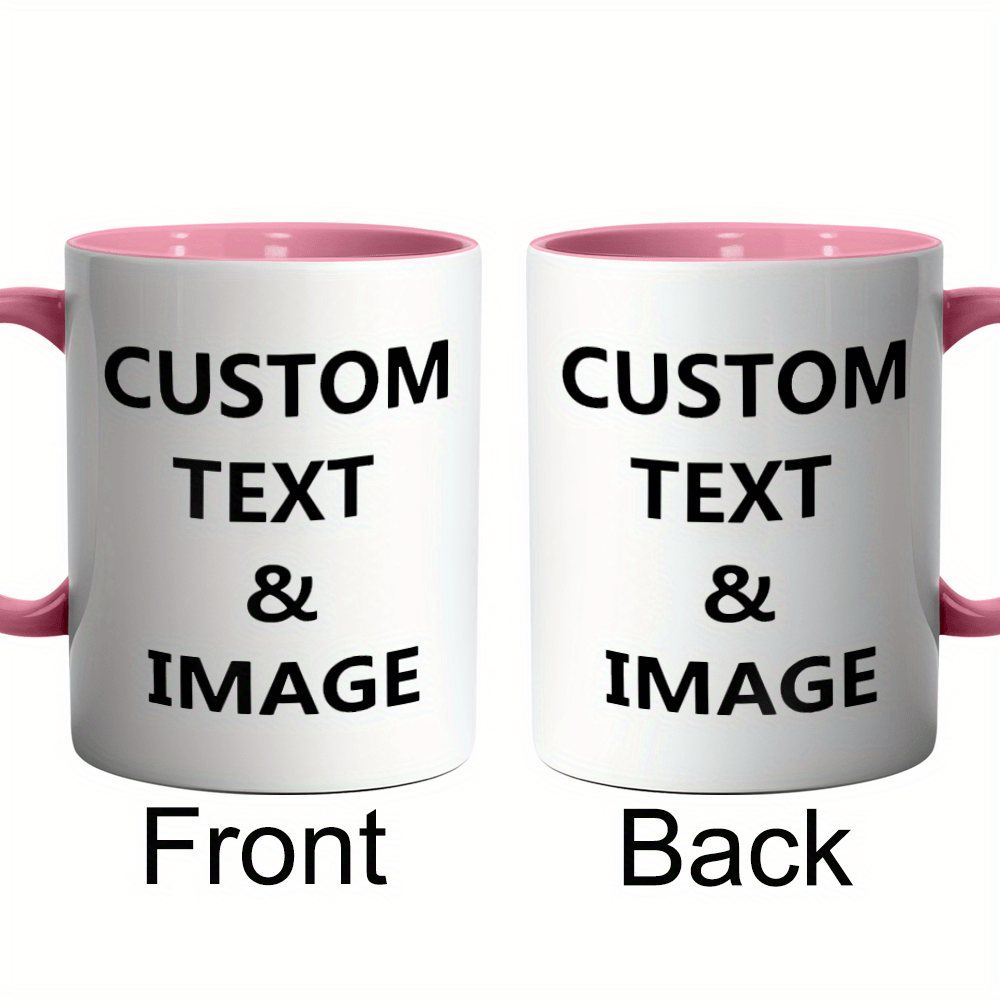 Tazza Personalizzata con Foto - Design a Doppia Faccia, Aggiungi le Tue Foto, Loghi e Testo