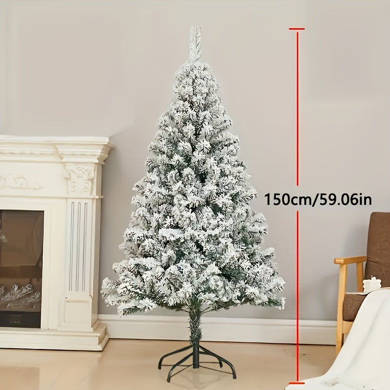 Albero di Natale Artificiale 180 cm con Neve Finta – Facile da Montare, Rami Realistici e Base Robusta
