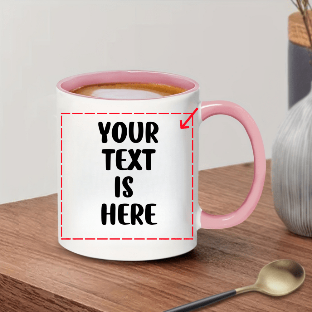Tazza Personalizzata con Testo Stampato su Entrambi i Lati - 6 Colori Disponibili