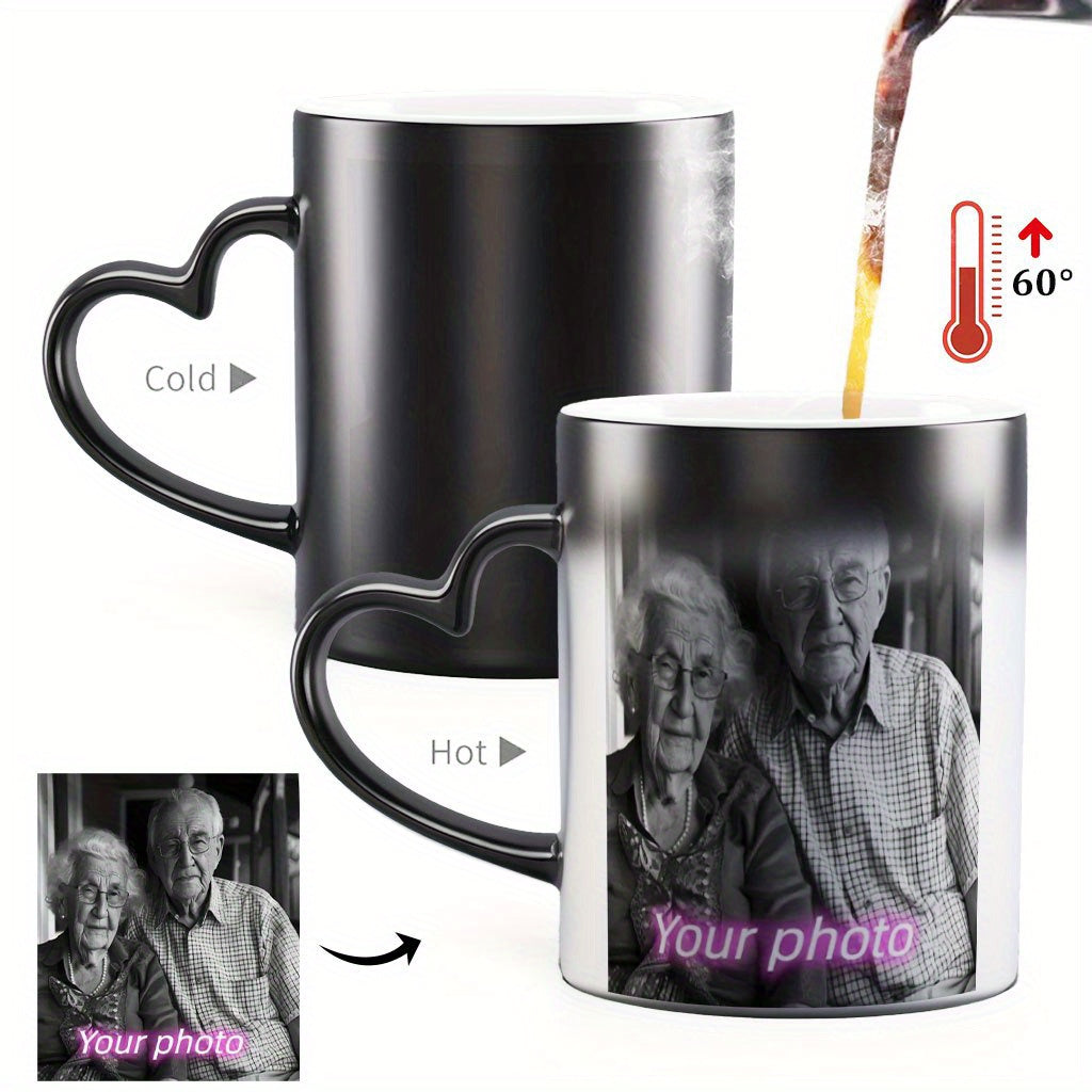 Tazza Magica Personalizzata con Foto Manico a Cuore