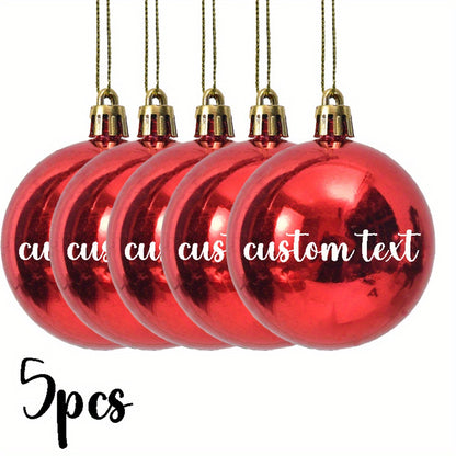 Set da 5 Palline di Natale Personalizzate Con Nome Rosse / Golden