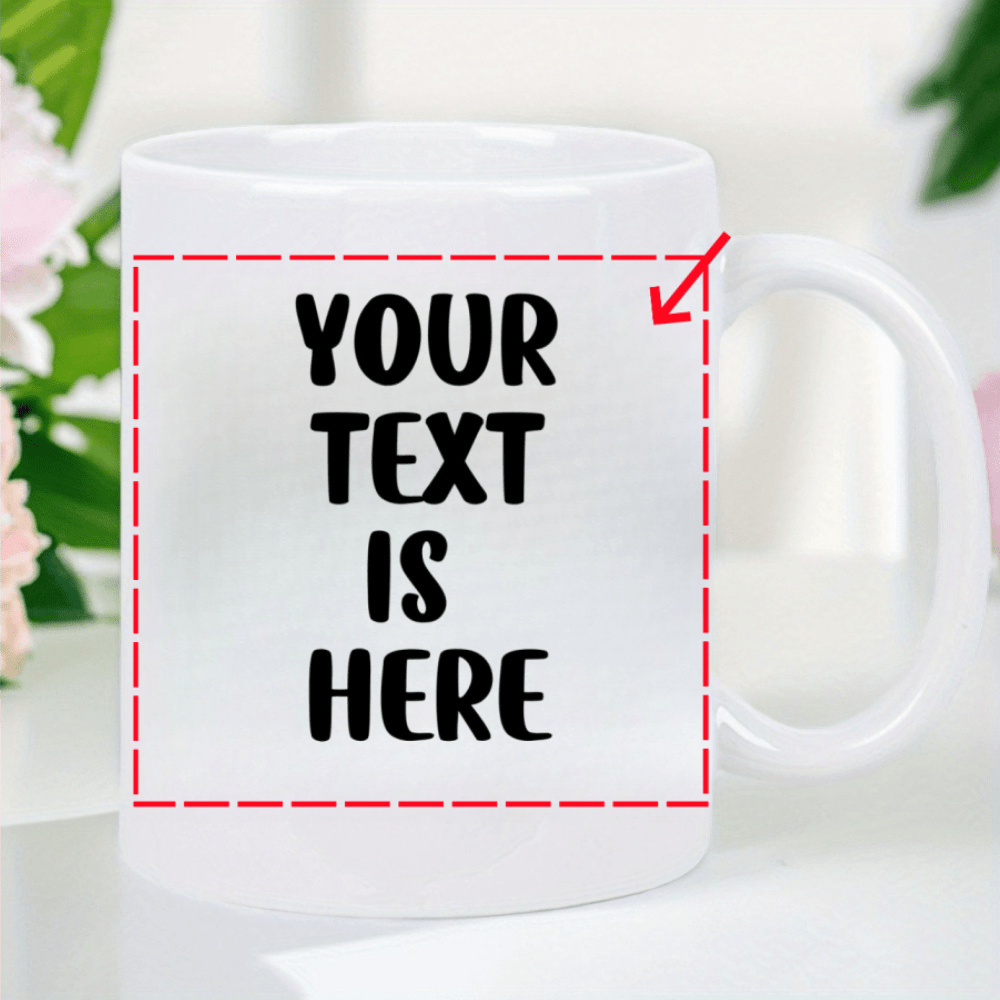 Tazza Personalizzata con Testo Stampato su Entrambi i Lati - 6 Colori Disponibili