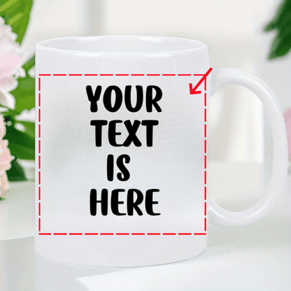 Tazza Personalizzata con Testo Stampato su Entrambi i Lati - 6 Colori Disponibili