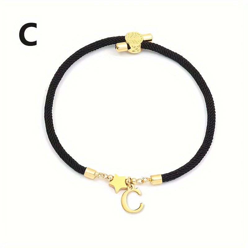 Braccialetto Regolabile con Lettere e Pendente Stella