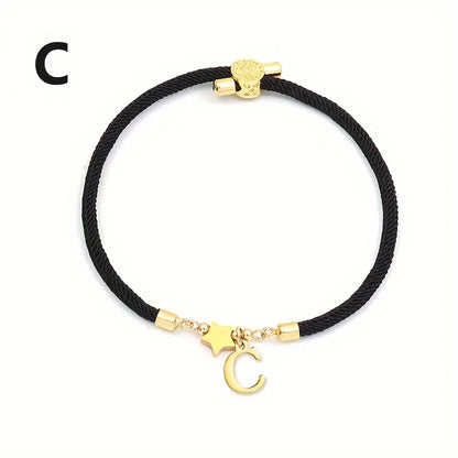 Braccialetto Regolabile con Lettere e Pendente Stella