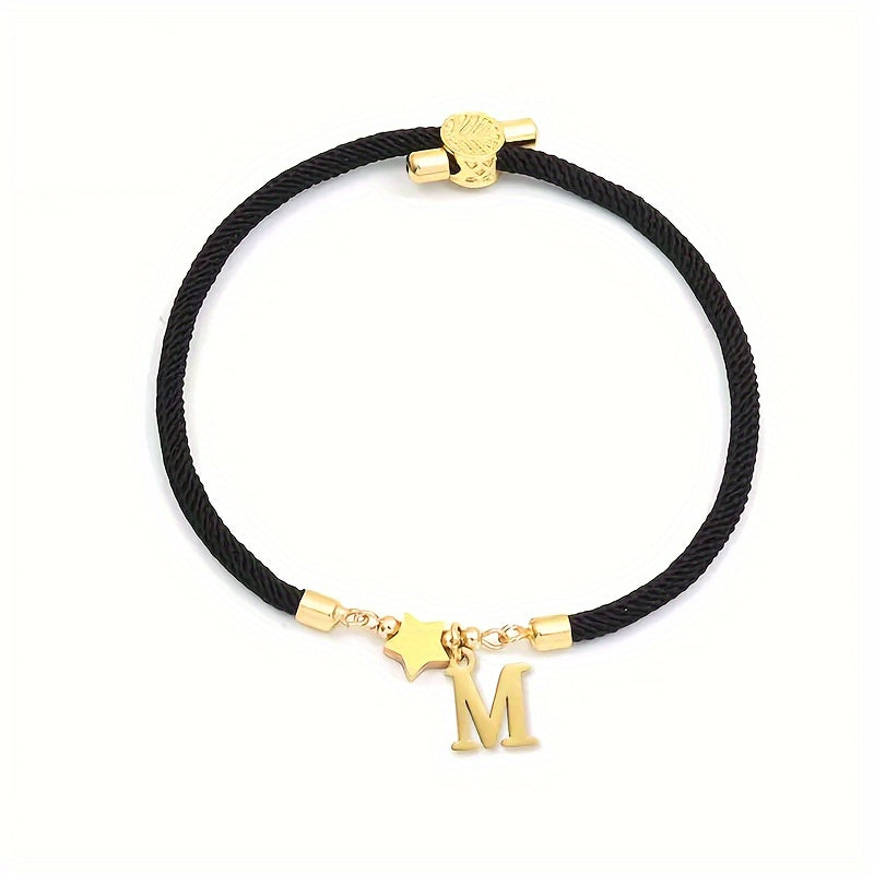 Braccialetto Regolabile con Lettere e Pendente Stella