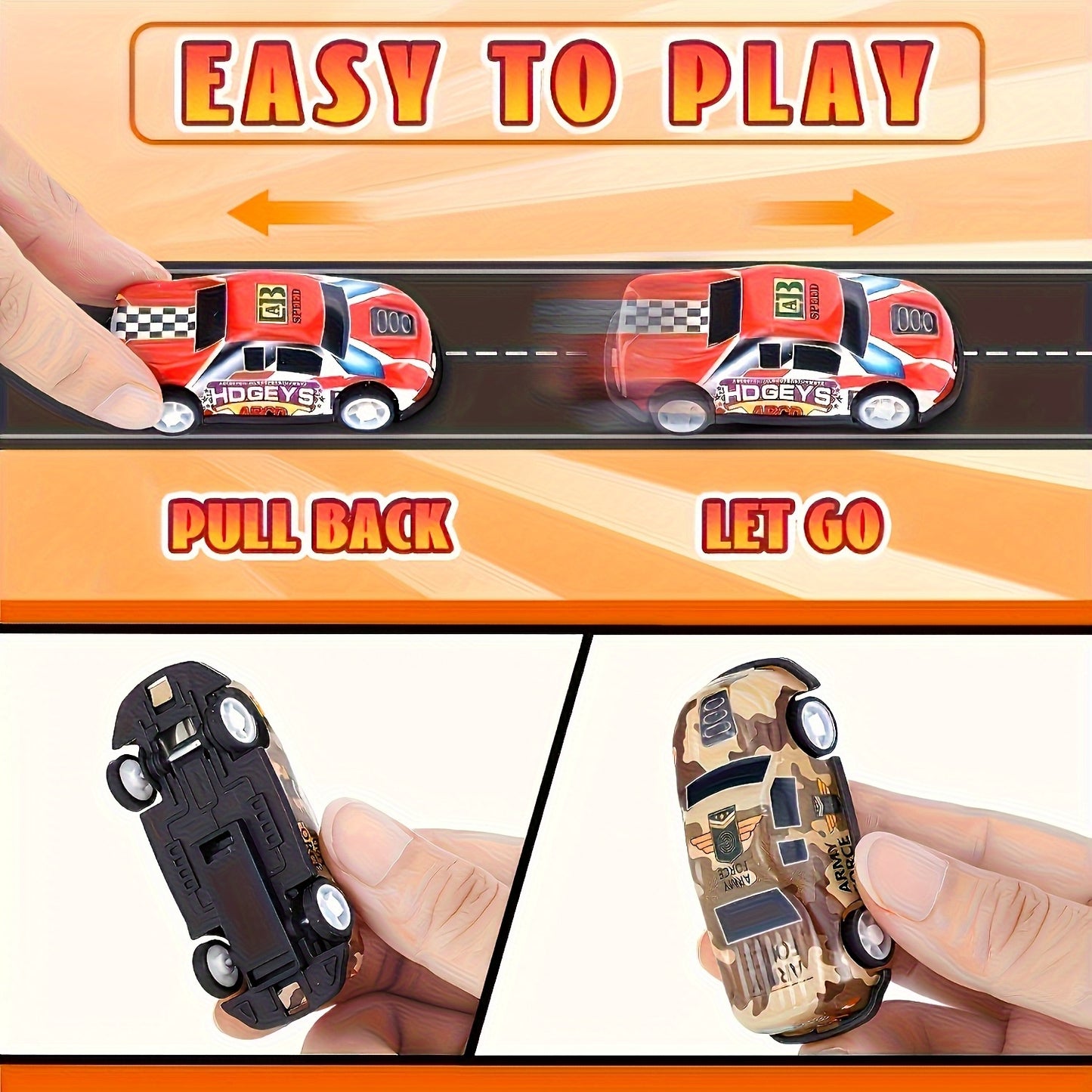 48 Pezzi Auto da Corsa in Simulazione con Edizione da Collezione, Confezione Regalo - Include Mappa, Parcheggio e Circuito con Parcheggio a 4 Piani