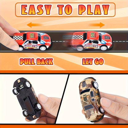 48 Pezzi Auto da Corsa in Simulazione con Edizione da Collezione, Confezione Regalo - Include Mappa, Parcheggio e Circuito con Parcheggio a 4 Piani