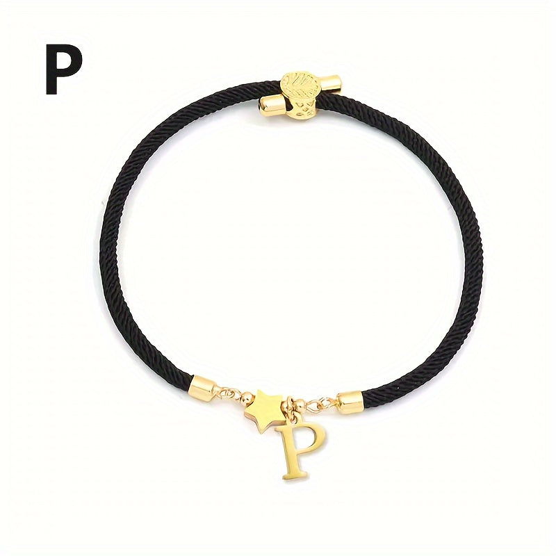 Braccialetto Regolabile con Lettere e Pendente Stella