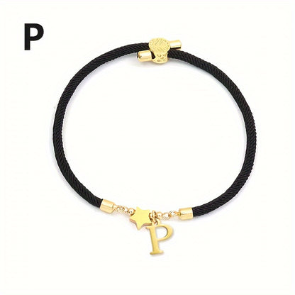 Braccialetto Regolabile con Lettere e Pendente Stella