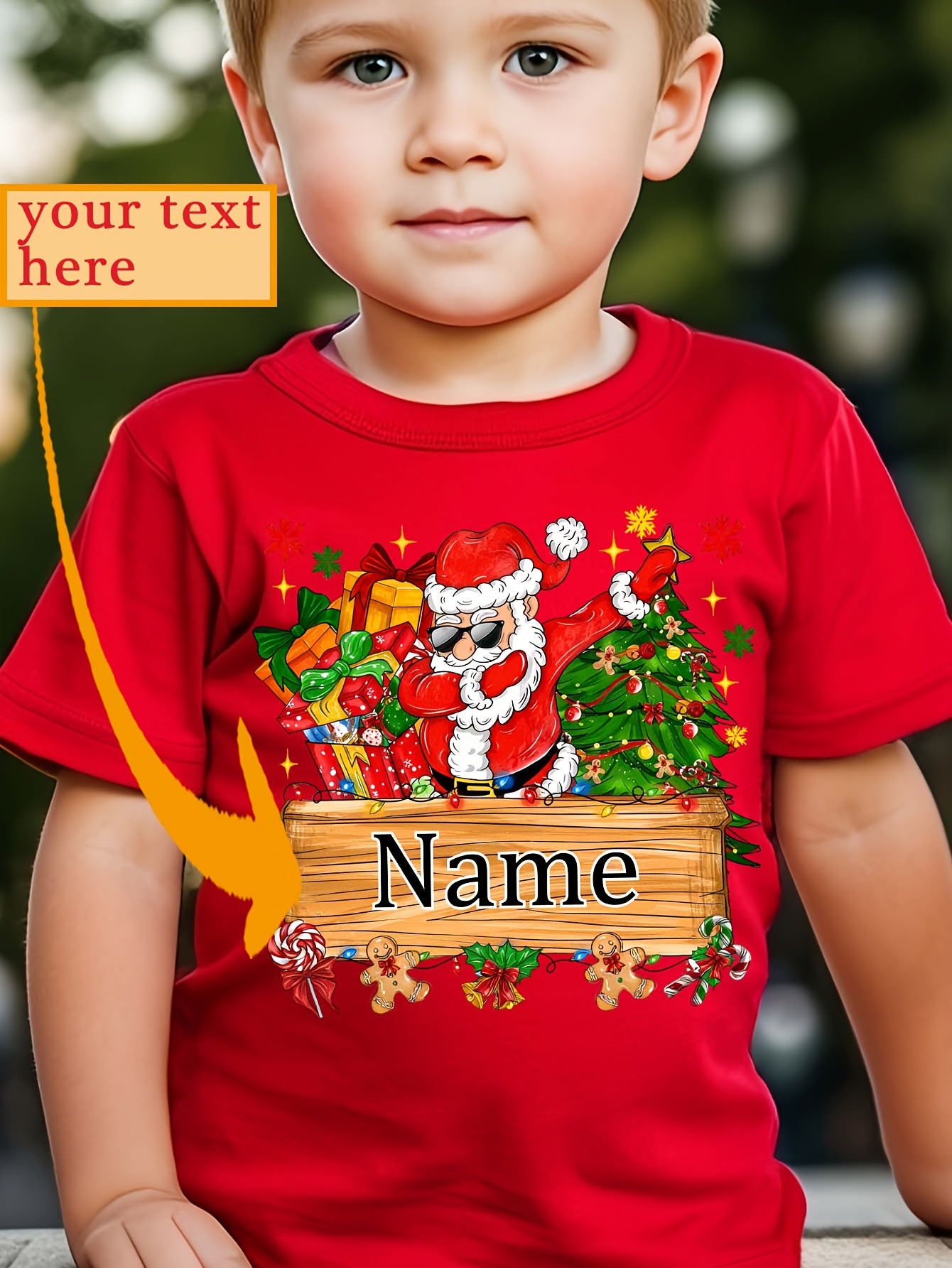 Maglietta di Natale Personalizzata per Bambino 🎅 | Babbo Natale e Renna