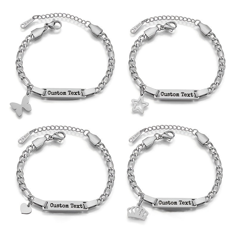 Braccialetto o Cavigliera Personalizzata Placcata Oro in Acciaio Inossidabile