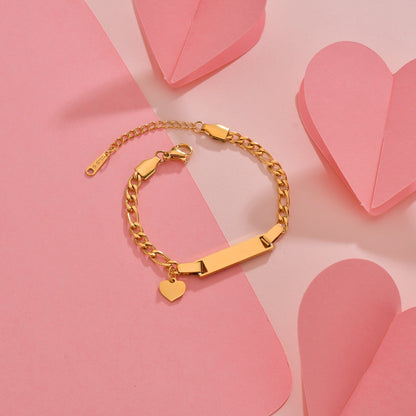 Braccialetto o Cavigliera Personalizzata Placcata Oro in Acciaio Inossidabile