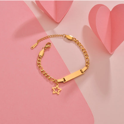 Braccialetto o Cavigliera Personalizzata Placcata Oro in Acciaio Inossidabile