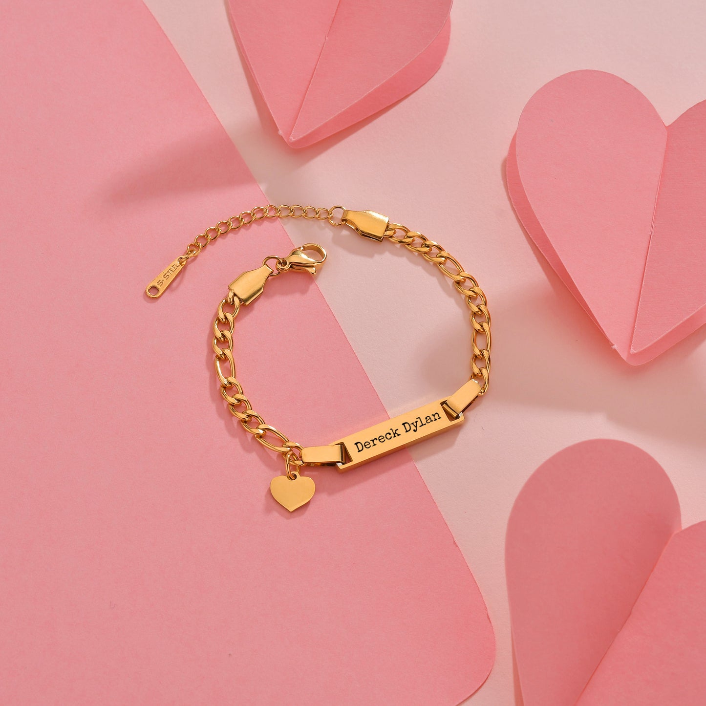 Braccialetto o Cavigliera Personalizzata Placcata Oro in Acciaio Inossidabile