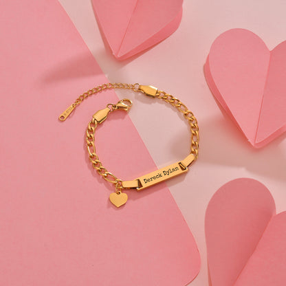 Braccialetto o Cavigliera Personalizzata Placcata Oro in Acciaio Inossidabile