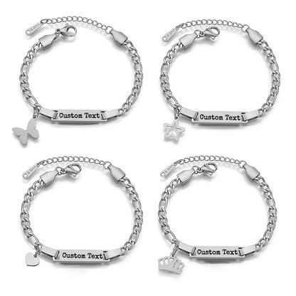 Braccialetto o Cavigliera Personalizzata Placcata Oro in Acciaio Inossidabile