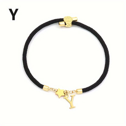 Braccialetto Regolabile con Lettere e Pendente Stella