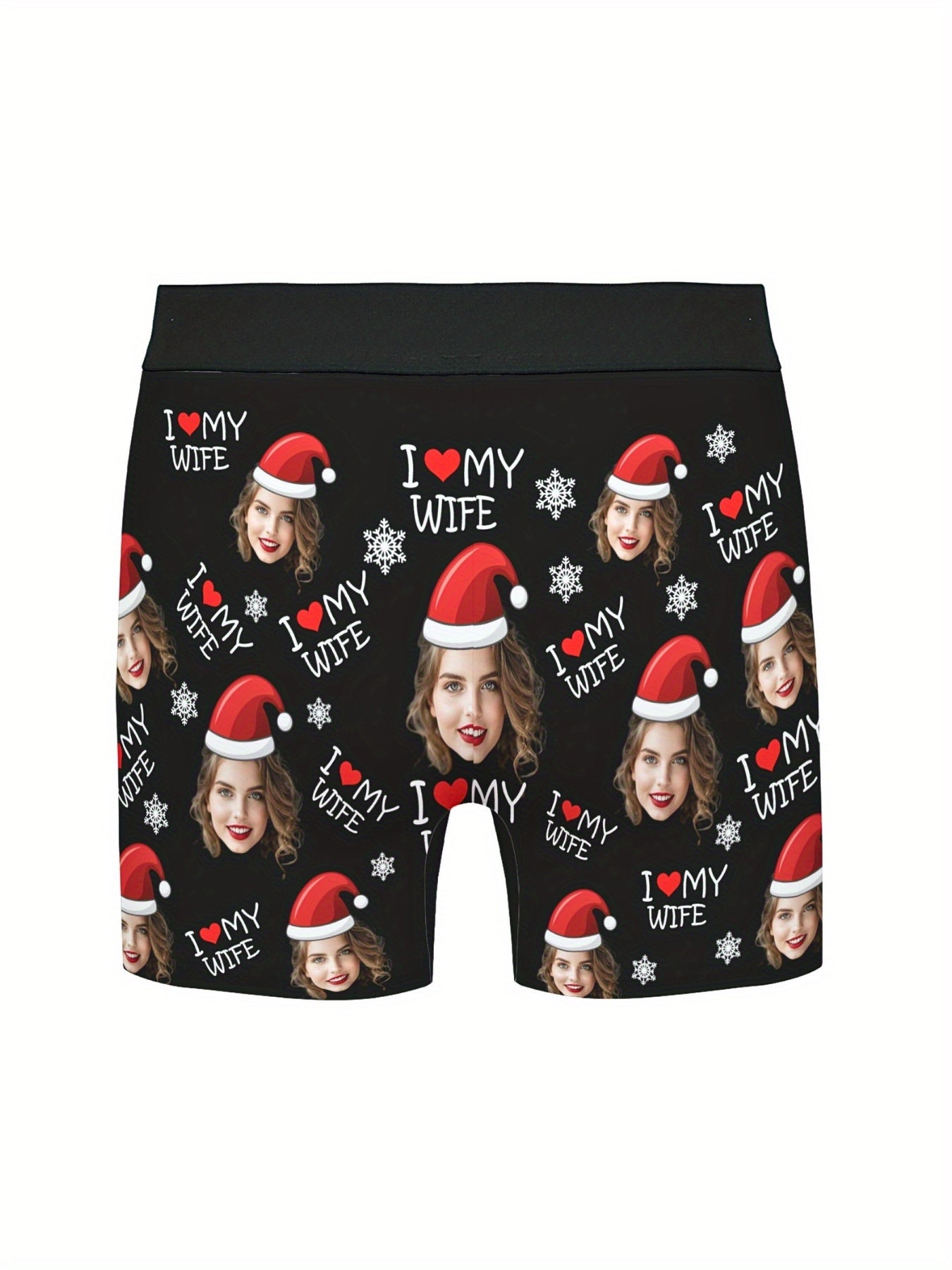 Boxer Uomo Personalizzati con Stampa Foto Cappello di Natale