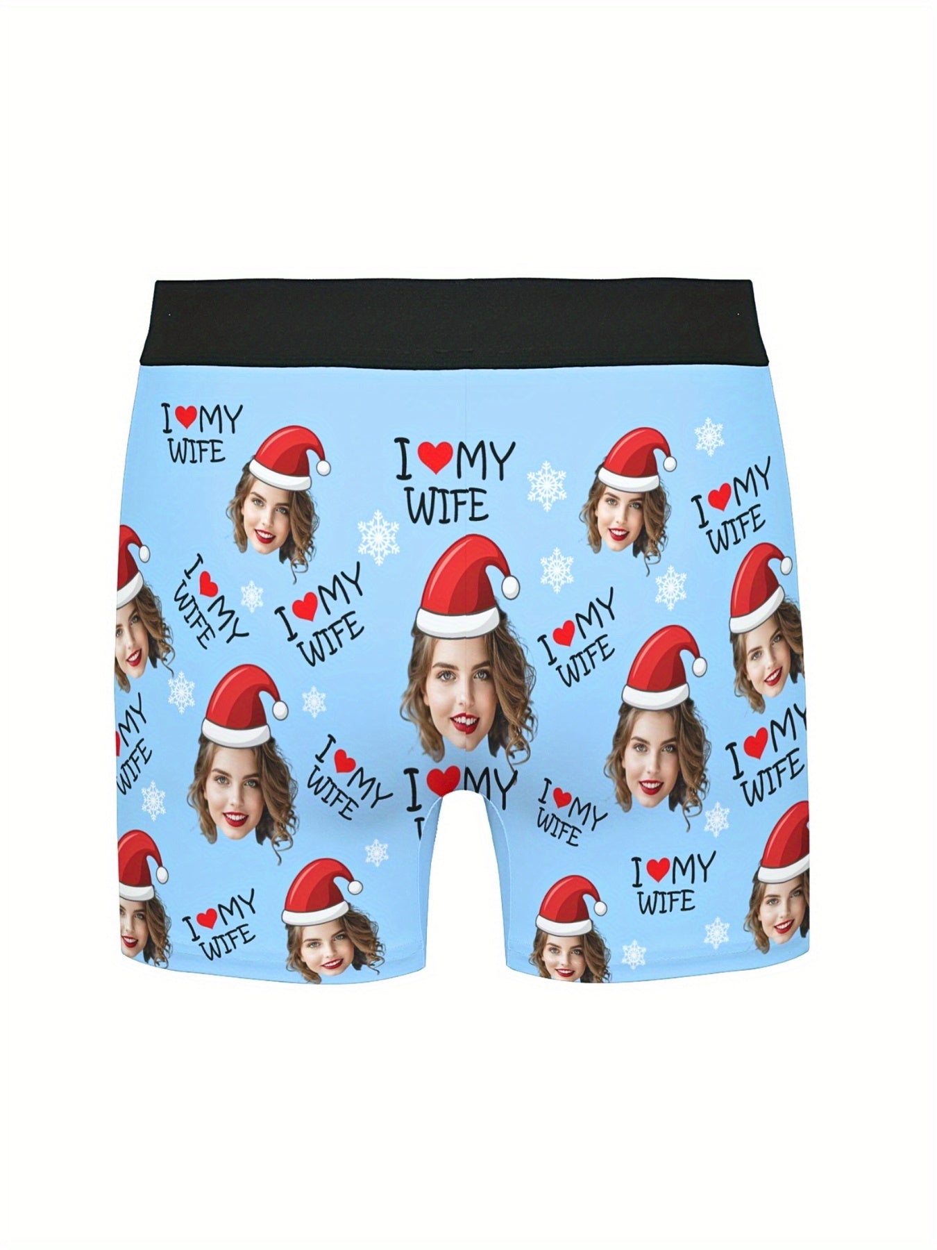 Boxer Uomo Personalizzati con Stampa Foto Cappello di Natale