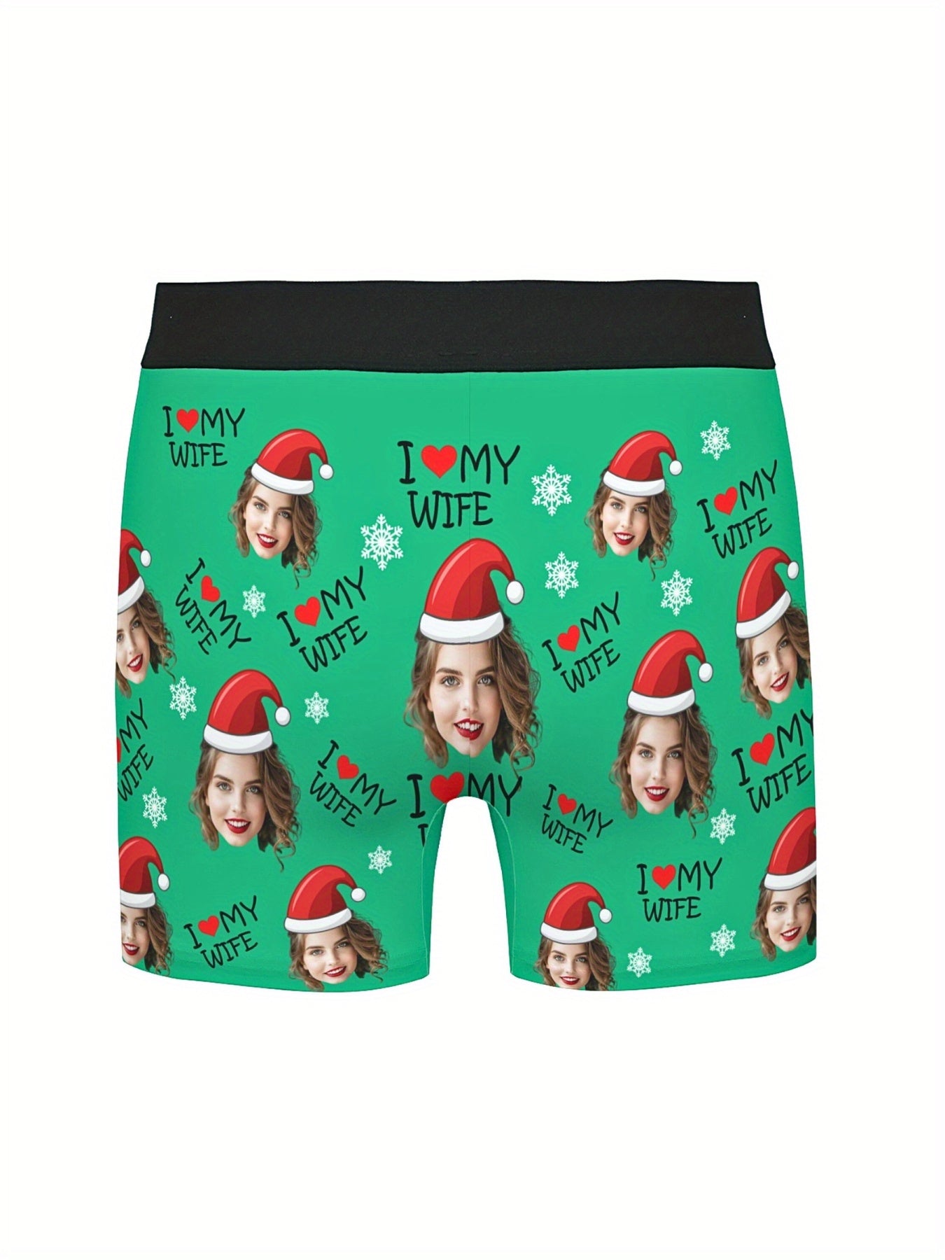 Boxer Uomo Personalizzati con Stampa Foto Cappello di Natale