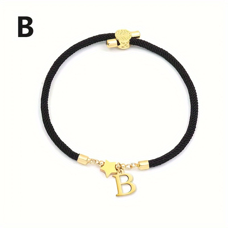 Braccialetto Regolabile con Lettere e Pendente Stella