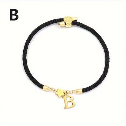 Braccialetto Regolabile con Lettere e Pendente Stella