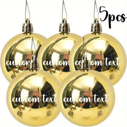 Set da 5 Palline di Natale Personalizzate Con Nome Rosse / Golden
