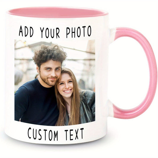 Tazza Personalizzata con Foto - Design a Doppia Faccia, Aggiungi le Tue Foto, Loghi e Testo