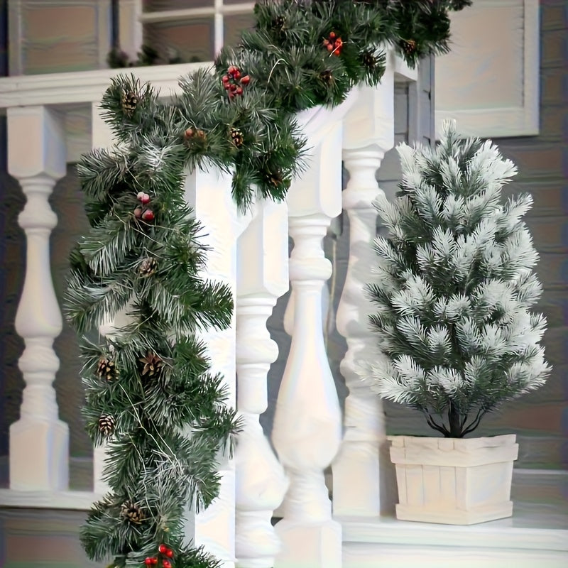 2 Alberi di Natale Artificiali con Base Nera a Spillo - Decorazione Natalizia Realistica per Interni e Esterni