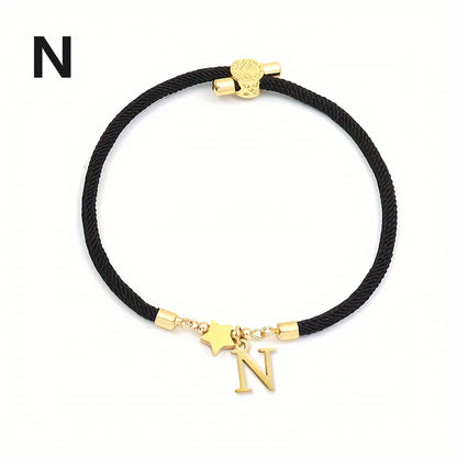 Braccialetto Regolabile con Lettere e Pendente Stella