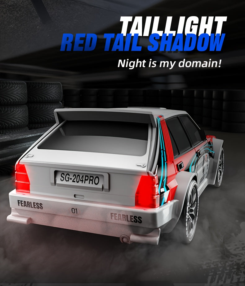 Auto RC 4WD Drift Sportiva - Design da Gara, Luci LED, Pneumatici Sostituibili, 2 Velocità, Shell in Plastica Resistente, Gioco per Adulti e Teenager, Off-Road All-Terrain, Regalo per Appassionati di Drift e Automodellismo