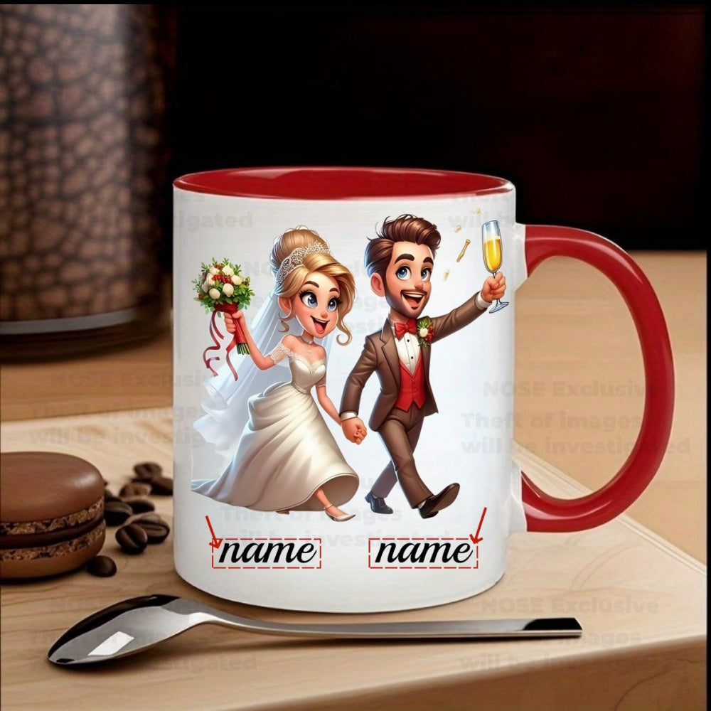 Tazza Personalizzata per Matrimonio - Nomi della Sposa e dello Sposo Tazza Ceramica Riutilizzabile