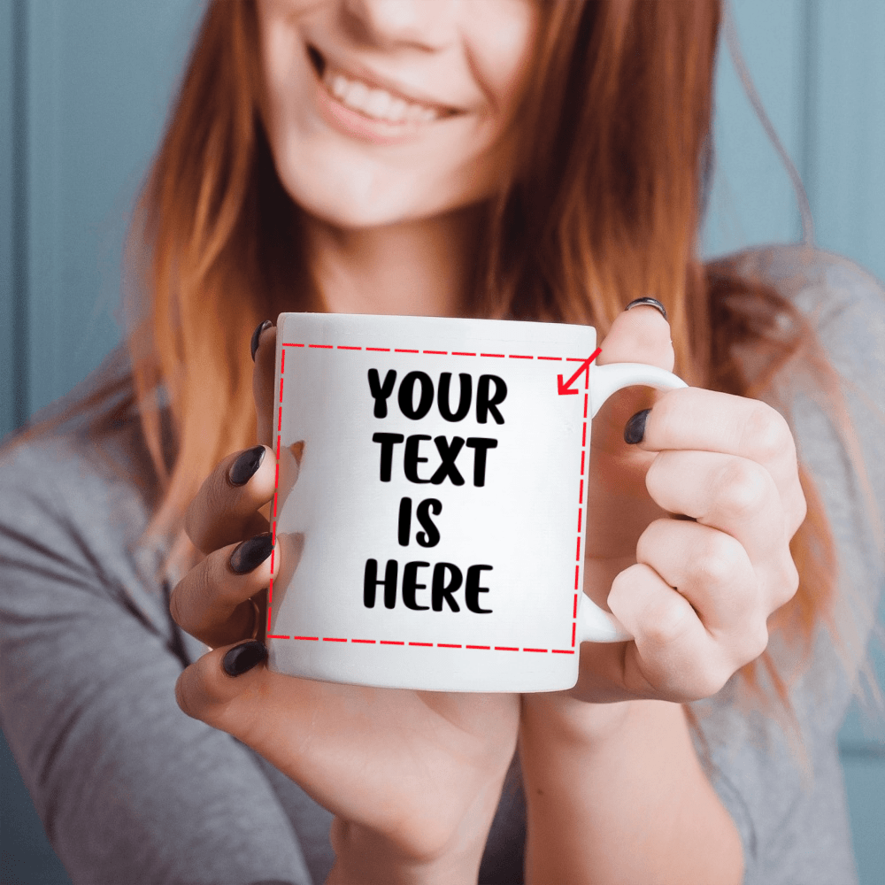 Tazza Personalizzata con Testo Stampato su Entrambi i Lati - 6 Colori Disponibili