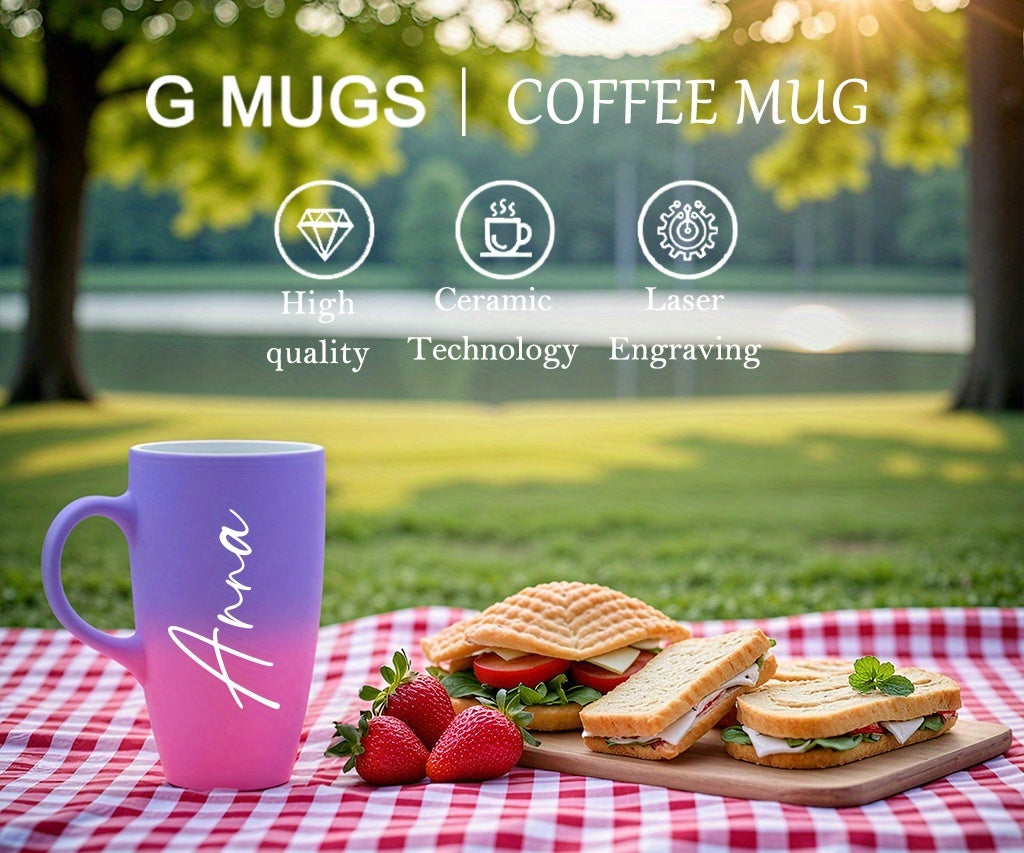 Tazza Personalizzabile con Nome Isolata in Ceramica Riutilizzabile per Caffè, Tè e Bevande Calde e Fredde  Regalo Unico