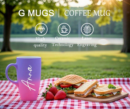 Tazza Personalizzabile con Nome Isolata in Ceramica Riutilizzabile per Caffè, Tè e Bevande Calde e Fredde  Regalo Unico