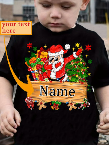 Maglietta di Natale Personalizzata per Bambino 🎅 | Babbo Natale e Renna