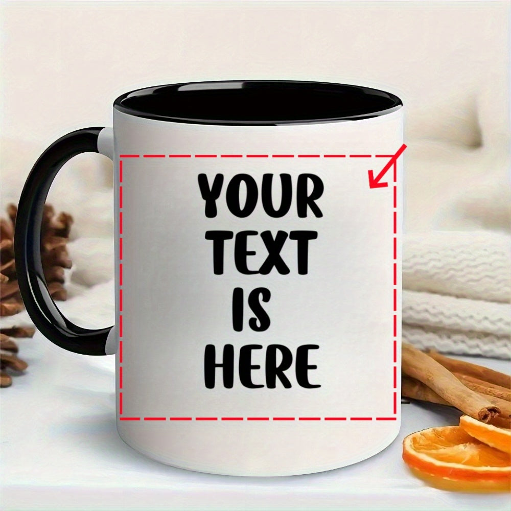 Tazza Personalizzata con Testo Stampato su Entrambi i Lati - 6 Colori Disponibili