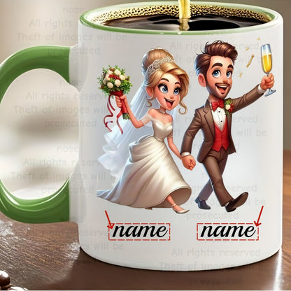 Tazza Personalizzata per Matrimonio - Nomi della Sposa e dello Sposo Tazza Ceramica Riutilizzabile