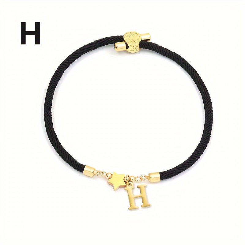 Braccialetto Regolabile con Lettere e Pendente Stella