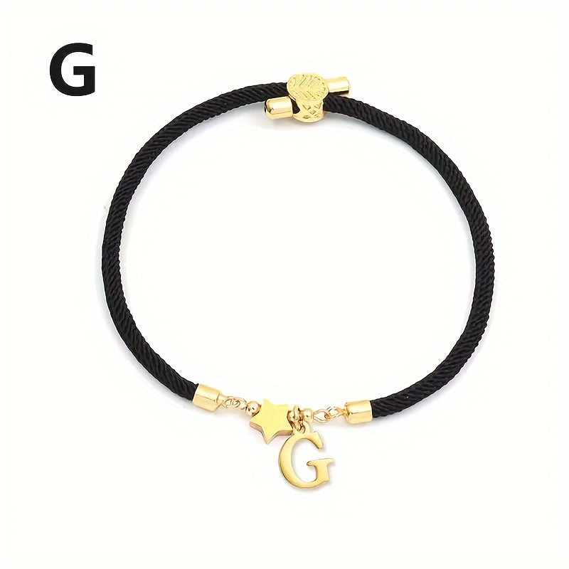 Braccialetto Regolabile con Lettere e Pendente Stella