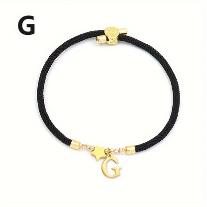 Braccialetto Regolabile con Lettere e Pendente Stella