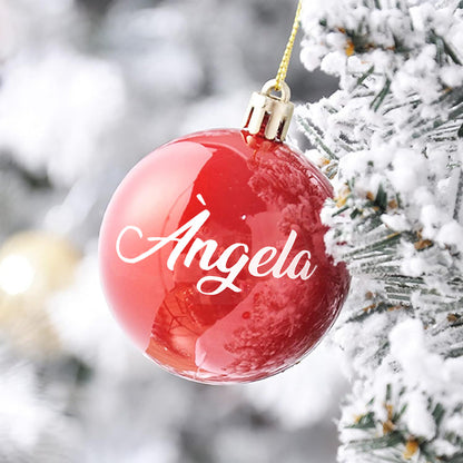 Set da 5 Palline di Natale Personalizzate Con Nome Rosse / Golden
