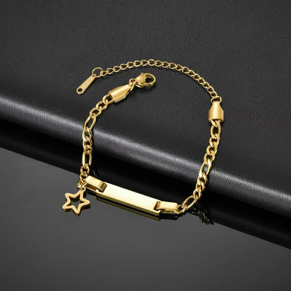 Braccialetto o Cavigliera Personalizzata Placcata Oro in Acciaio Inossidabile