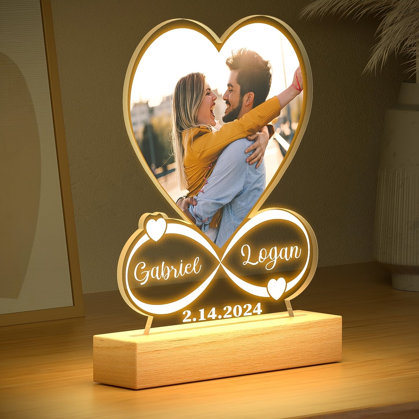 Cornice Foto Personalizzata con Luce LED a 7 Colori