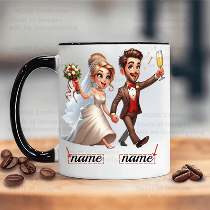 Tazza Personalizzata per Matrimonio - Nomi della Sposa e dello Sposo Tazza Ceramica Riutilizzabile