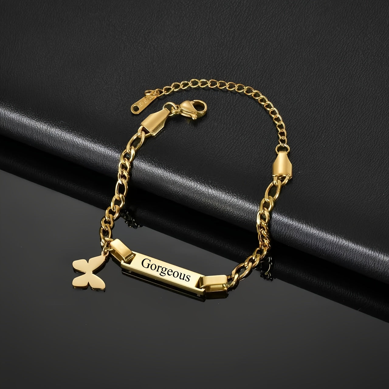 Braccialetto o Cavigliera Personalizzata Placcata Oro in Acciaio Inossidabile